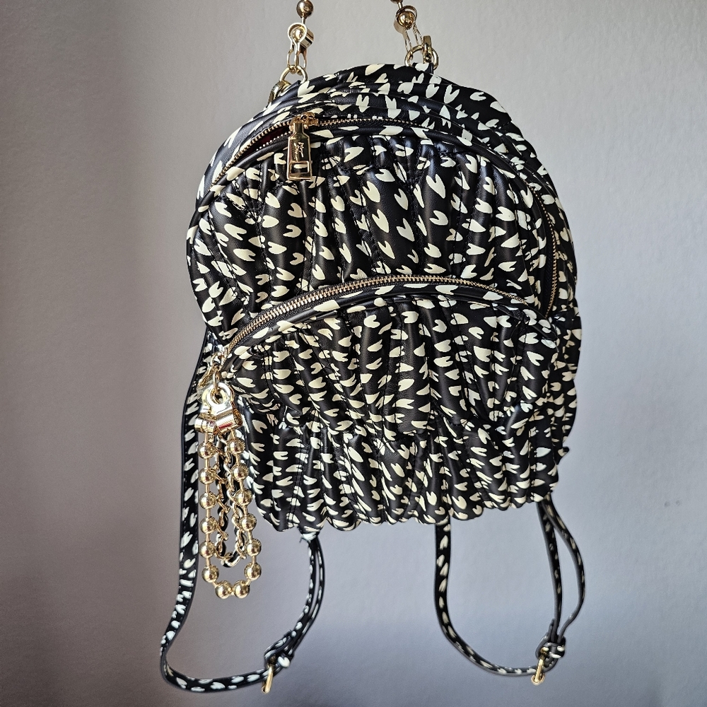 Betsey Johnson Black and White Heatt Women's Backpack